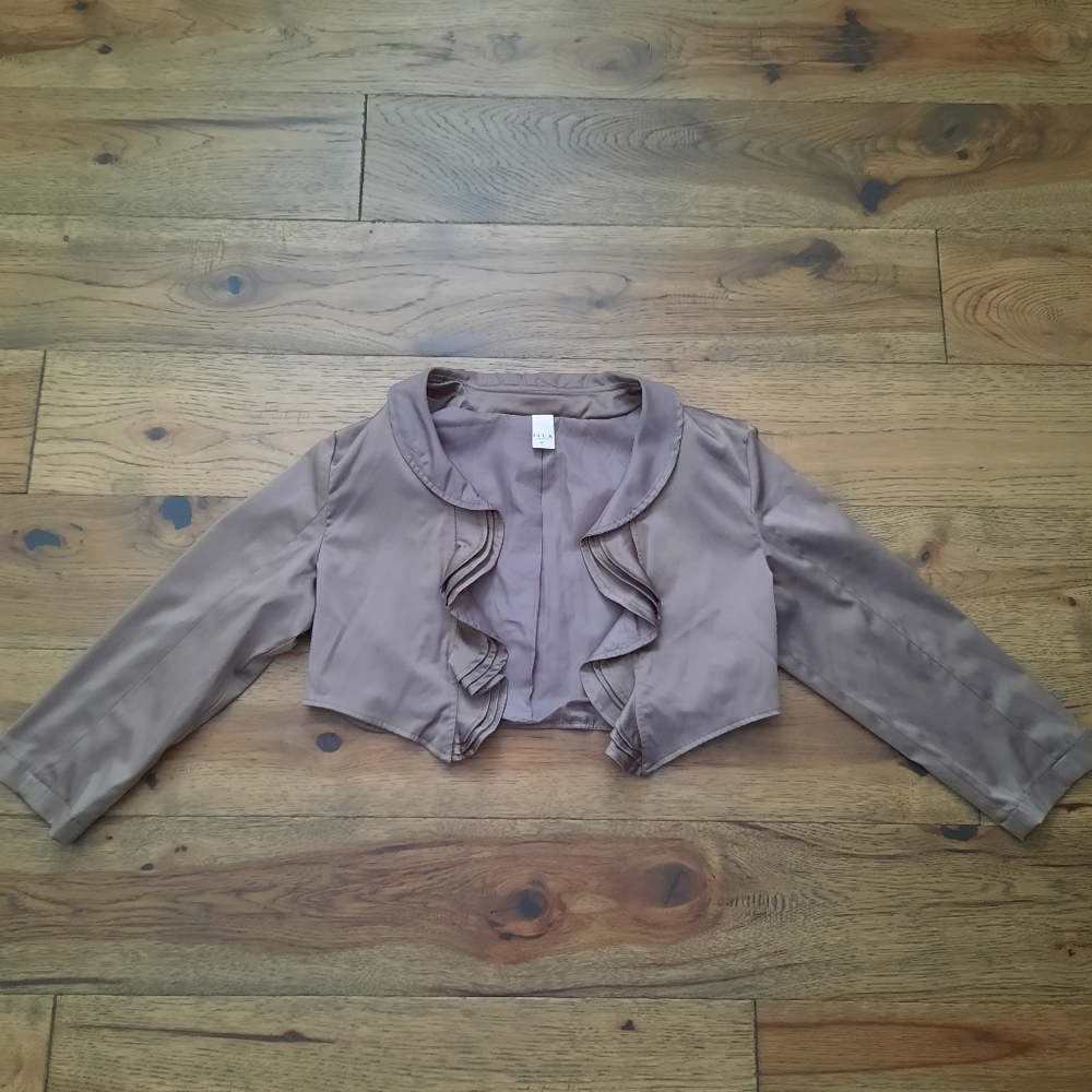 Satin Frill Long Sleeve Bolero Jacket